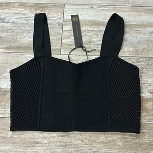 House of Harlow black crop tank top